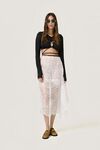 Black Cropped Blouse With a Front Cut-Out Detail And Adjustable Lace-Up Tie - SS26
