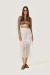 Beige Cropped Blouse With a Front Cut-Out Detail And Adjustable Lace-Up Tie - SS26