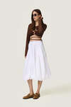 Brown Cropped Blouse With a Front Cut-Out Detail And Adjustable Lace-Up Tie - SS26