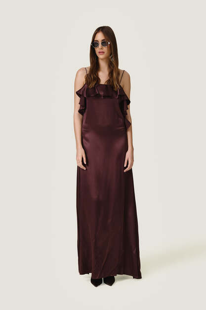 Brown Silk Backless Dress - SS26