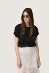 Black T-shirt featuring a discreet wire inserted into the hem - SS26