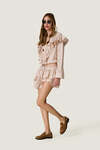 Beige Blouse With Ruffled Details - SS26